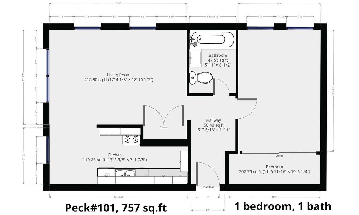 Floor plan, Unit 101, ground floor