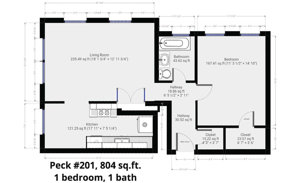 Floor plan, Unit 201