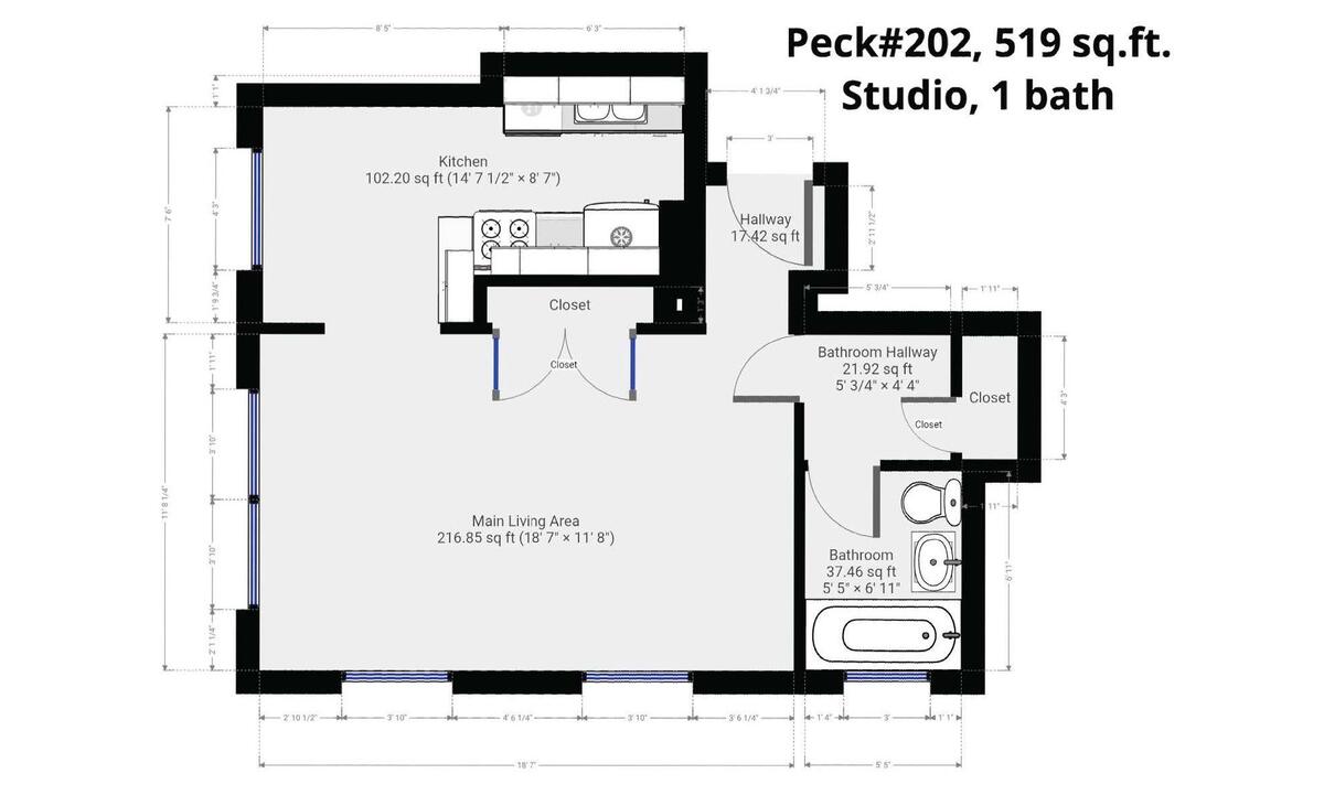 Floor plan, Unit 202
