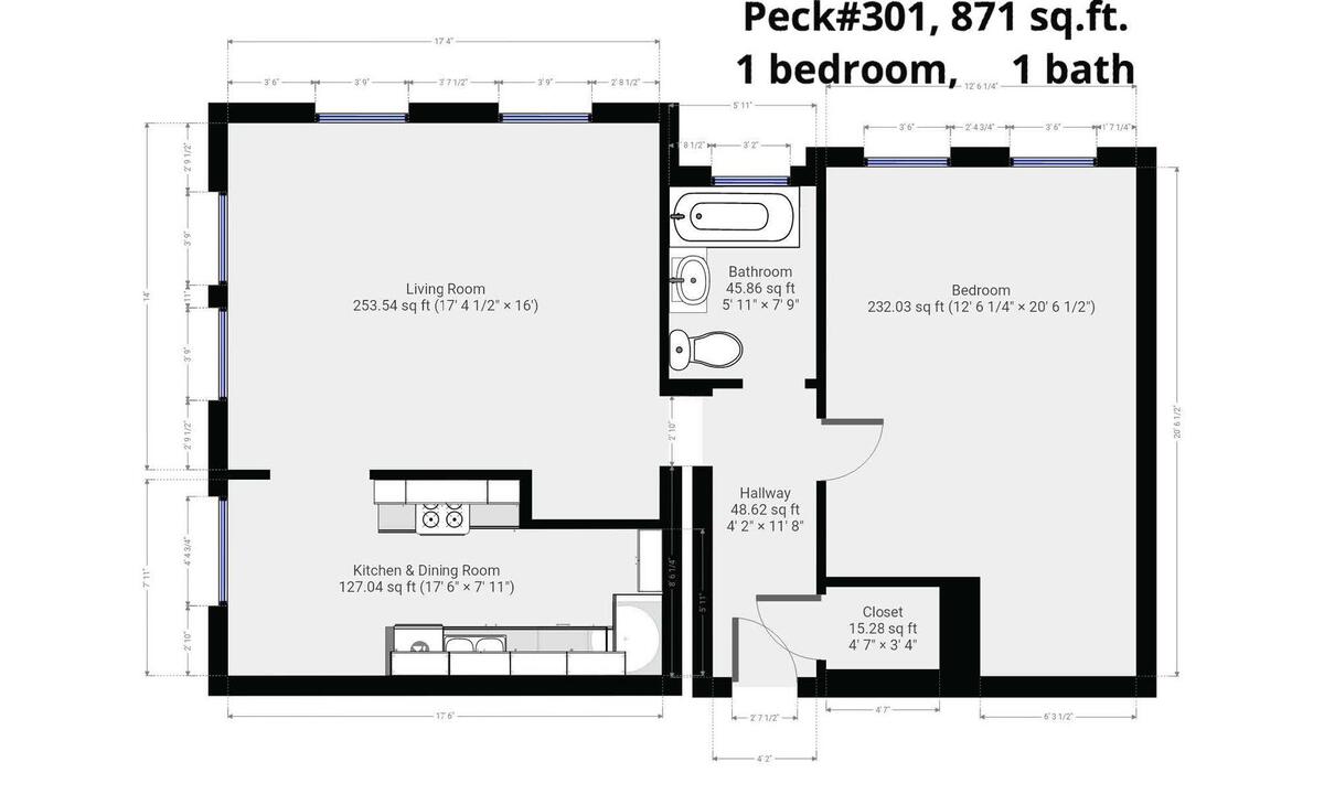 Floor plan, Unit 301