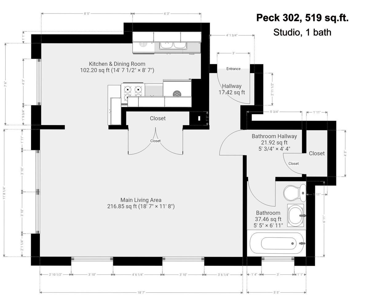 Floor plan, Unit 302