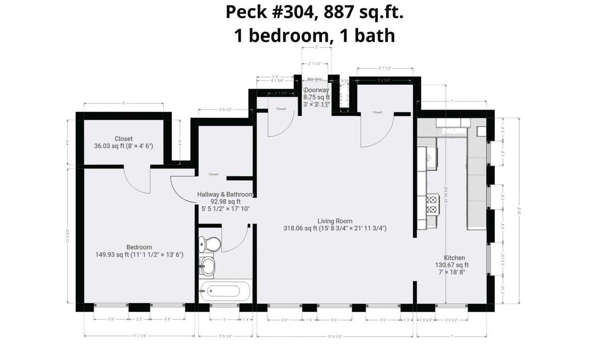 Floor plan, Unit 304