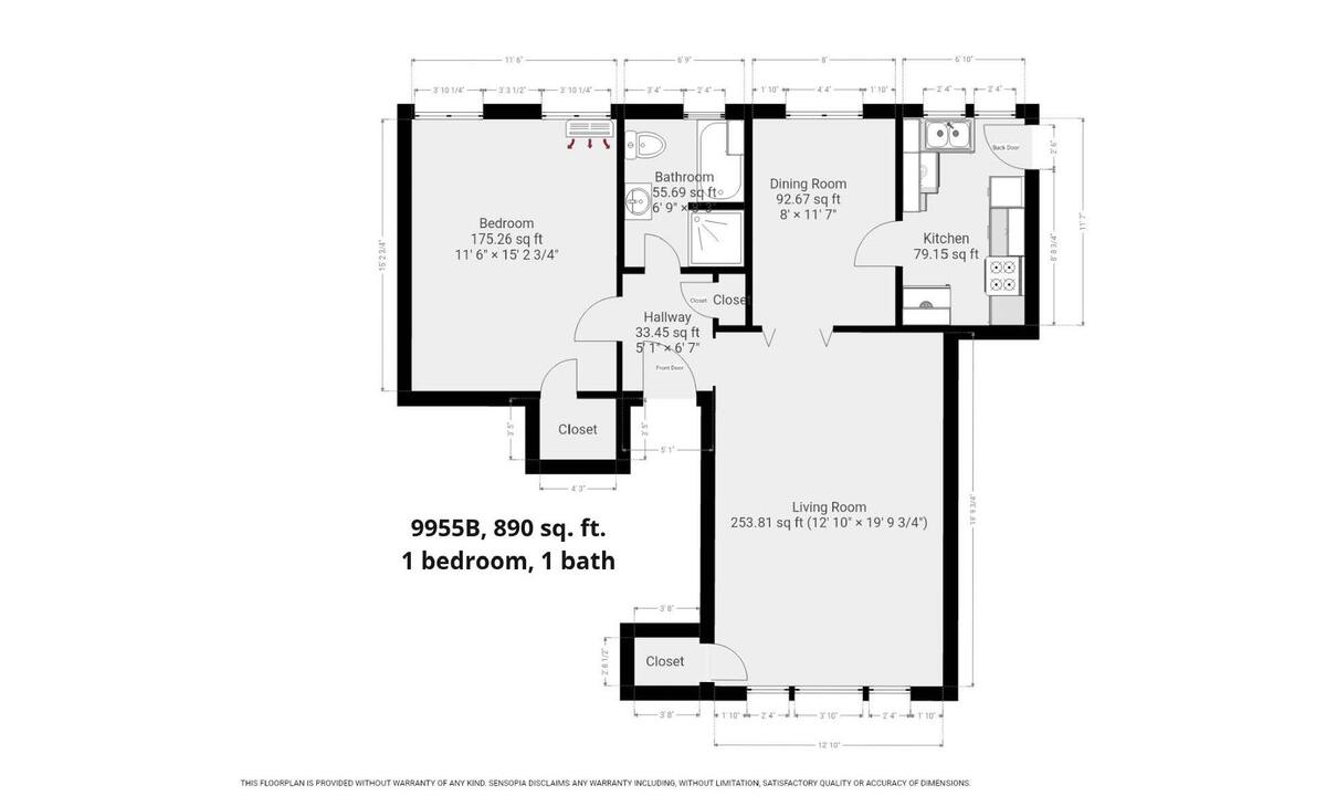 Floor plan, 9955 B, ground floor