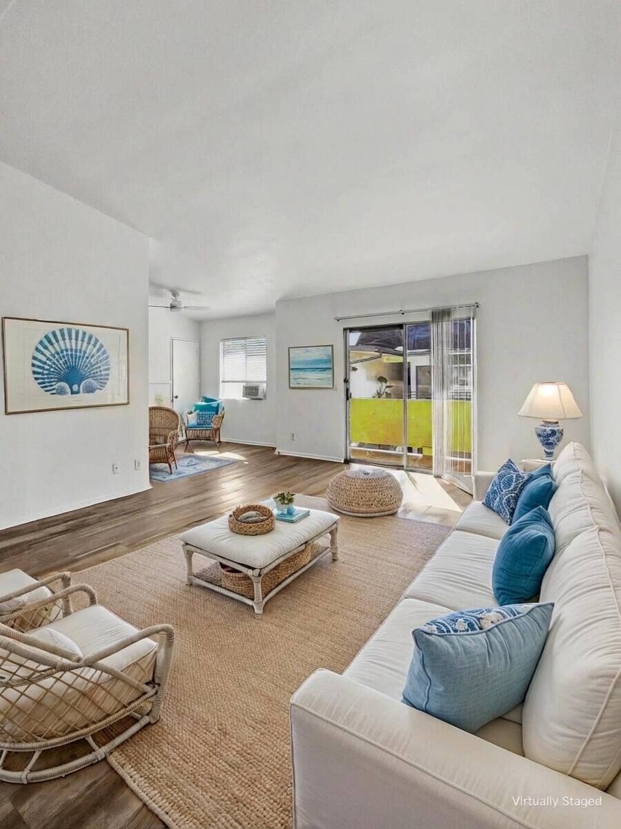 Living room at Brockton Properties, virtually furnished