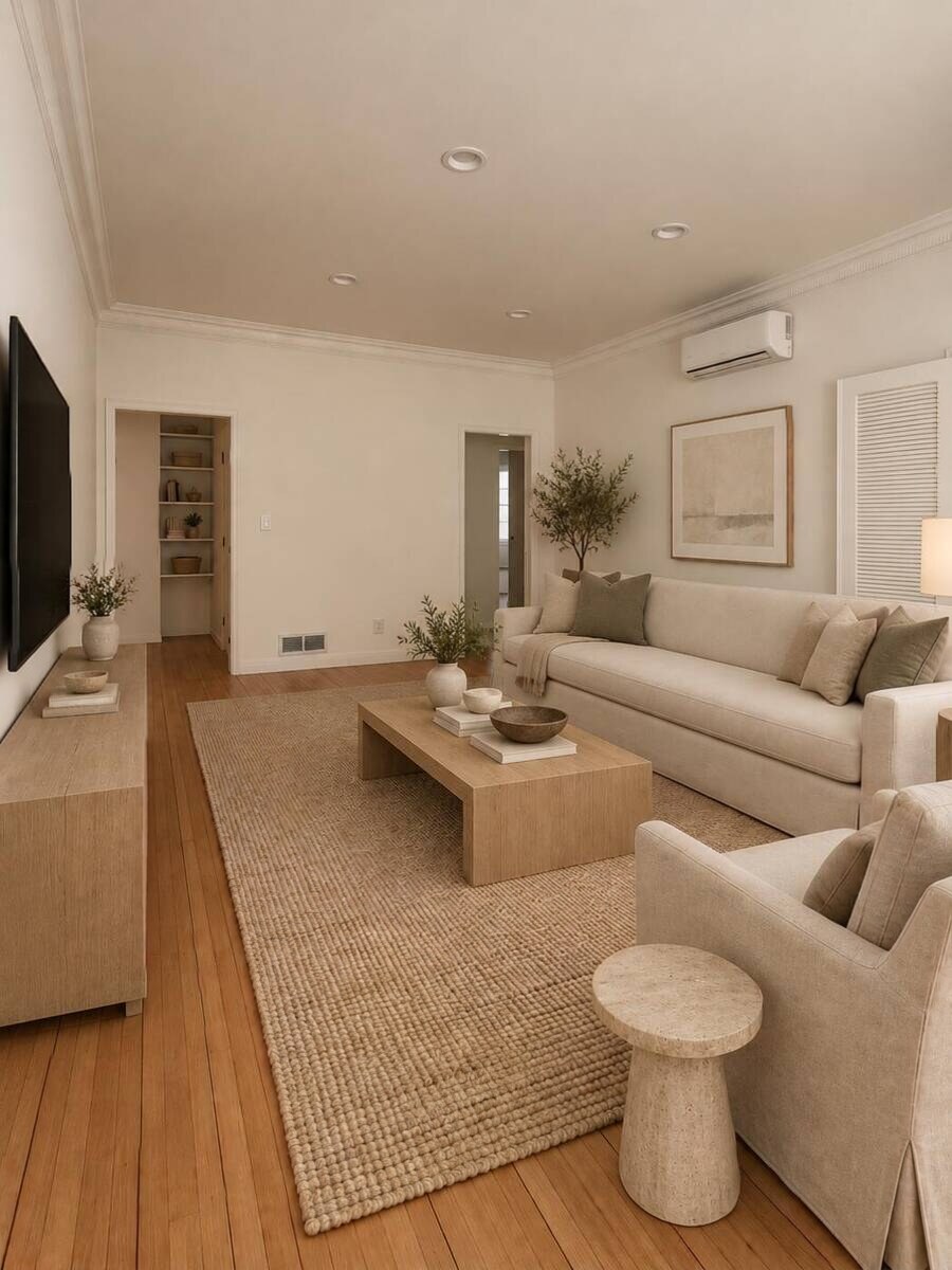Living room at Robbins Properties, virtually furnished