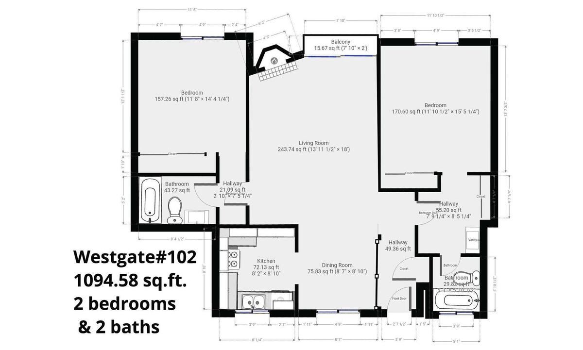 Floor plan, Unit 102
