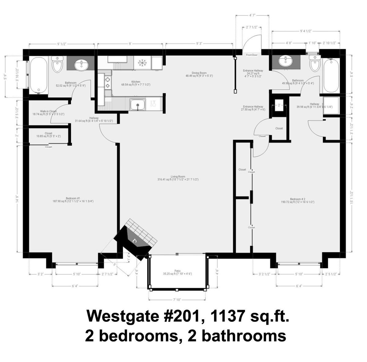 Floor plan, Unit 201