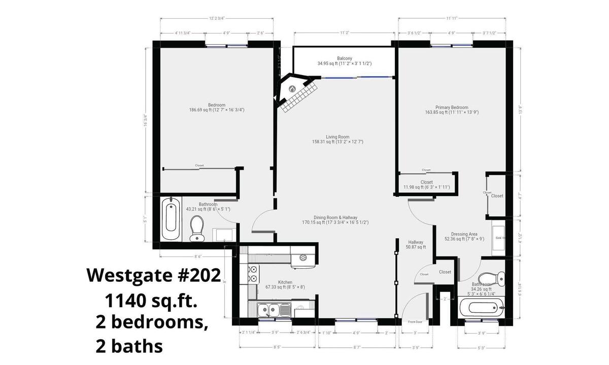 Floor plan, Unit 202, ground floor