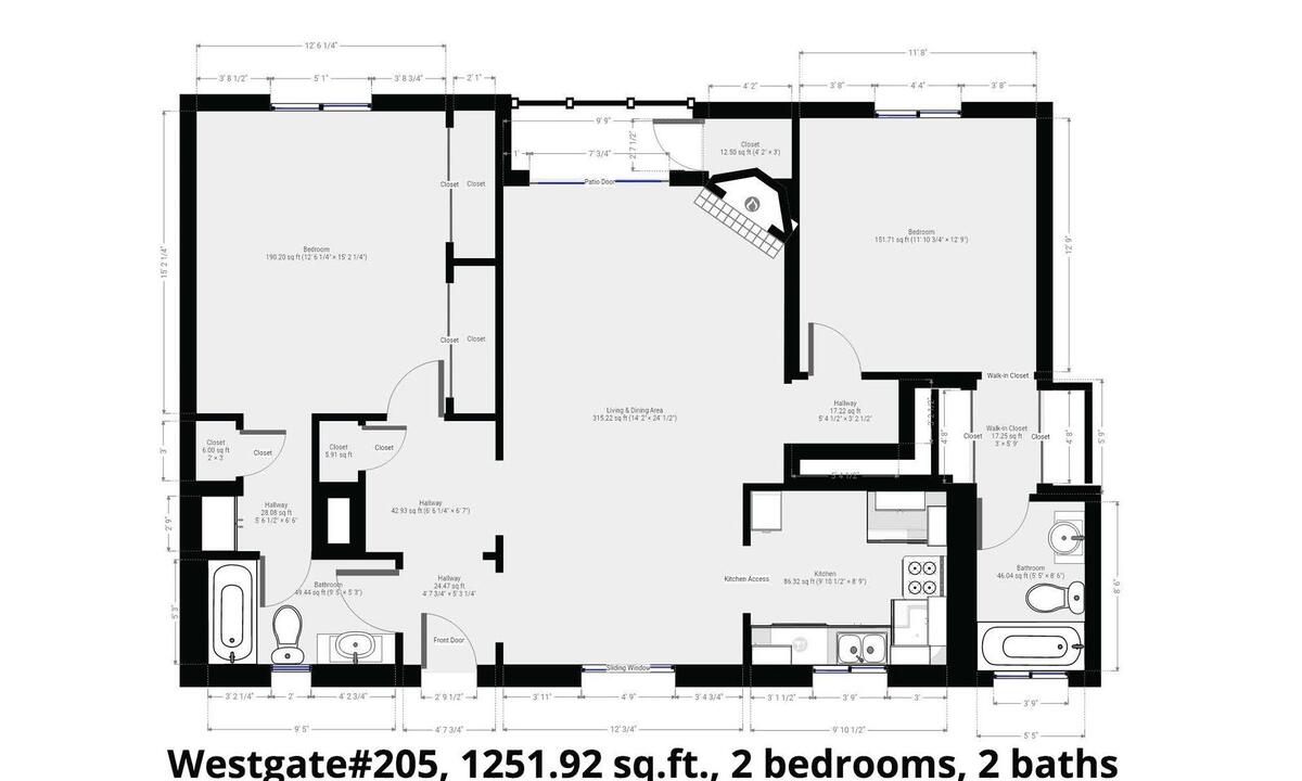 Floor plan, Unit 205