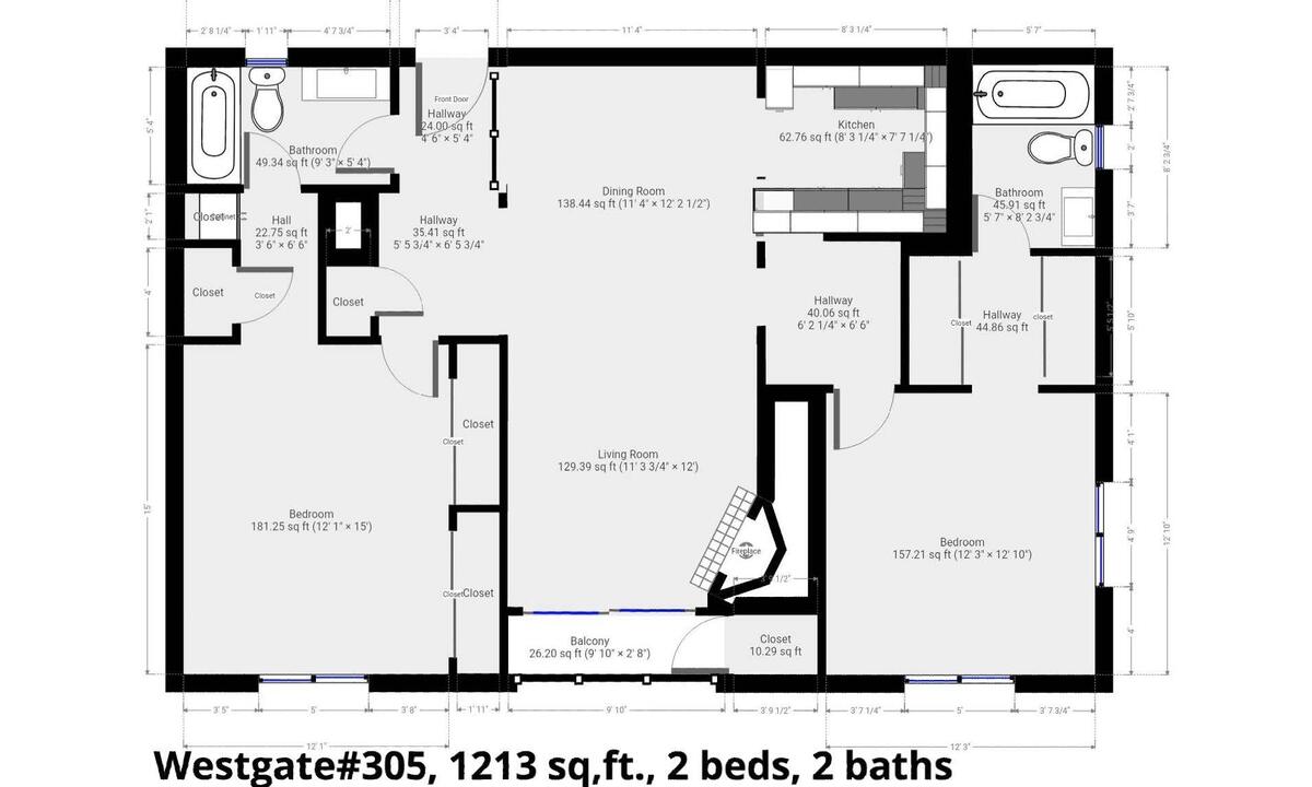 Floor plan, Unit 305
