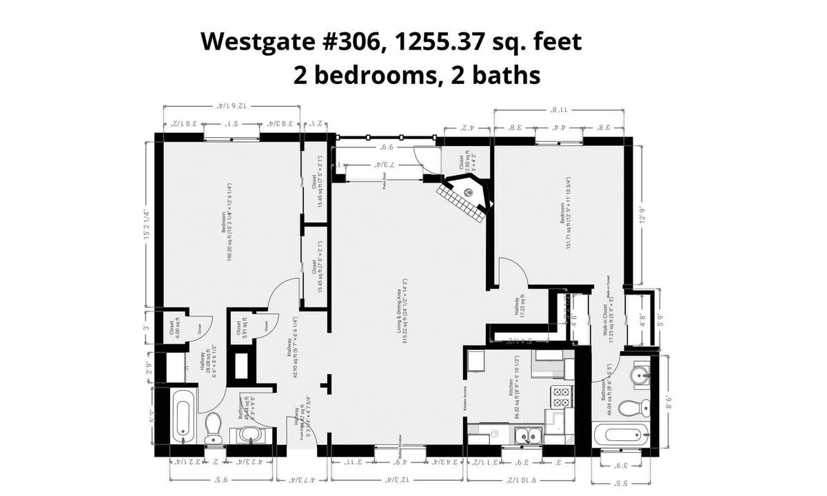 Floor plan, Unit 306